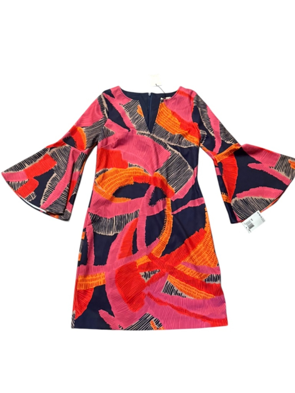 Trina Turk Pali V-neck Bell Sleeve Ponte Dress Size xs NWT